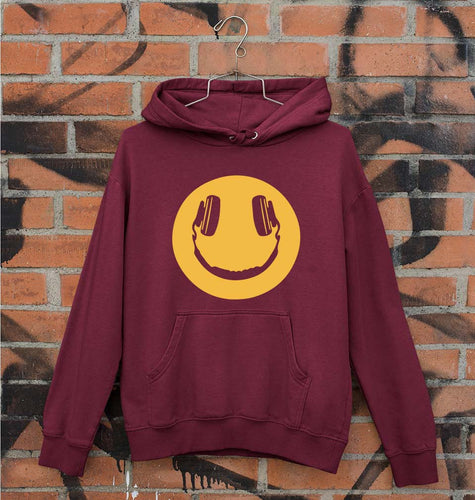 Emoji Headphone Music Unisex Hoodie for Men/Women-Maroon-Ektarfa.online