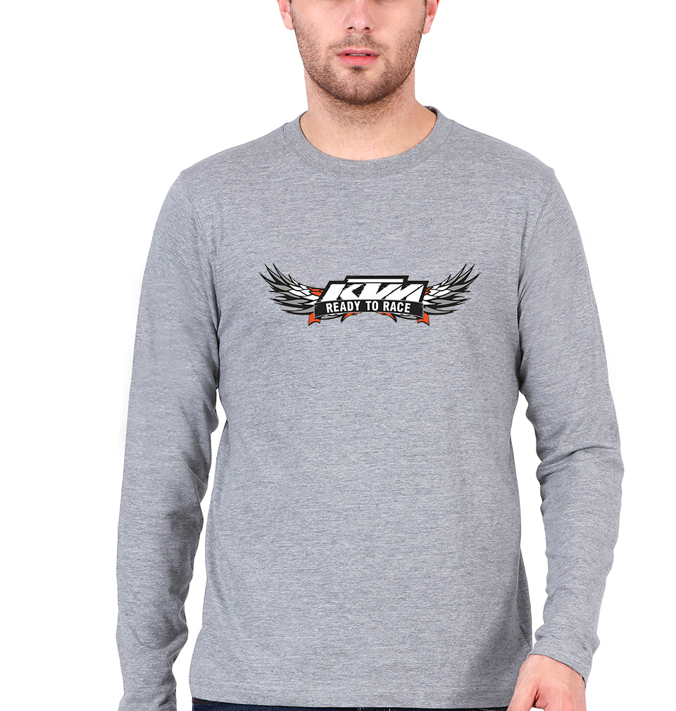 Duke Full Sleeves T-Shirt for Men-Grey Melange-Ektarfa.online