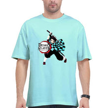 Load image into Gallery viewer, Demon Slayer Oversized T-Shirt for Men-Mint-Ektarfa.online
