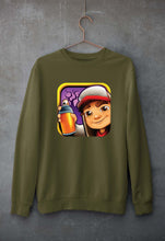 Load image into Gallery viewer, Subway Surfers Unisex Sweatshirt for Men/Women-S(40 Inches)-Olive Green-Ektarfa.online
