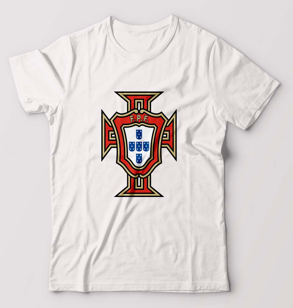 Portugal Football T-Shirt for Men-White-Ektarfa.online