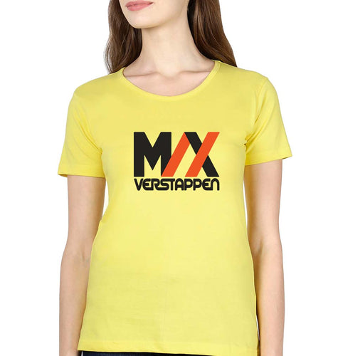 Max Verstappen T-Shirt for Women-XS(32 Inches)-Yellow-Ektarfa.online