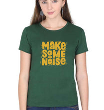 Load image into Gallery viewer, Make Some Noise T-Shirt for Women-Dark Green-Ektarfa.online
