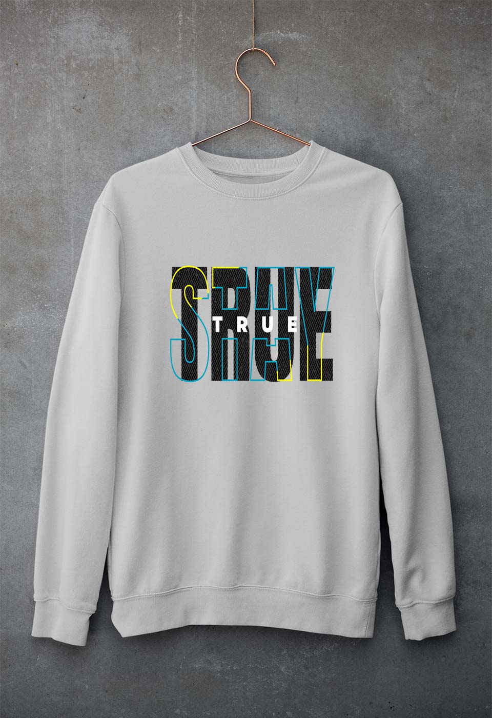 Stay True Unisex Sweatshirt for Men/Women-S(40 Inches)-Grey Melange-Ektarfa.online