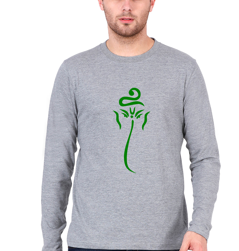 Ganpati JI(Ganesh) Full Sleeves T-Shirt for Men-Grey Melange-Ektarfa.online