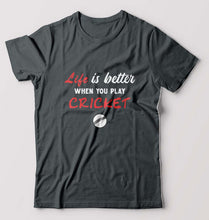 Load image into Gallery viewer, Play Cricket T-Shirt for Men-Steel grey-Ektarfa.online
