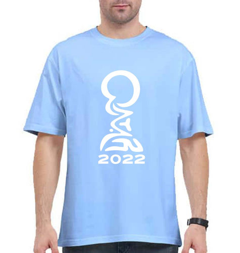 FIFA World Cup Qatar 2022 Oversized T-Shirt for Men-Baby Blue-Ektarfa.online