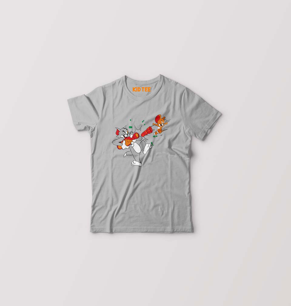 Tom and Jerry Kids T-Shirt for Boy/Girl-0-1 Year(20 Inches)-Grey-Ektarfa.online