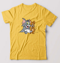 Load image into Gallery viewer, Tom and Jerry T-Shirt for Men-S(38 Inches)-Golden Yellow-Ektarfa.online
