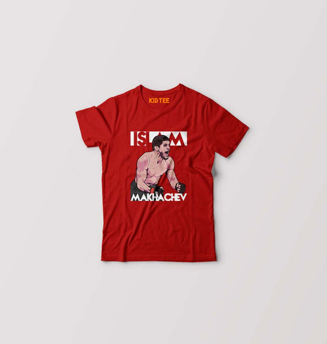Islam Makhachev Kids T-Shirt for Boy/Girl-Red-Ektarfa.online