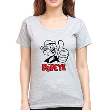 Load image into Gallery viewer, Popeye T-Shirt for Women-XS(32 Inches)-Grey Melange-Ektarfa.online
