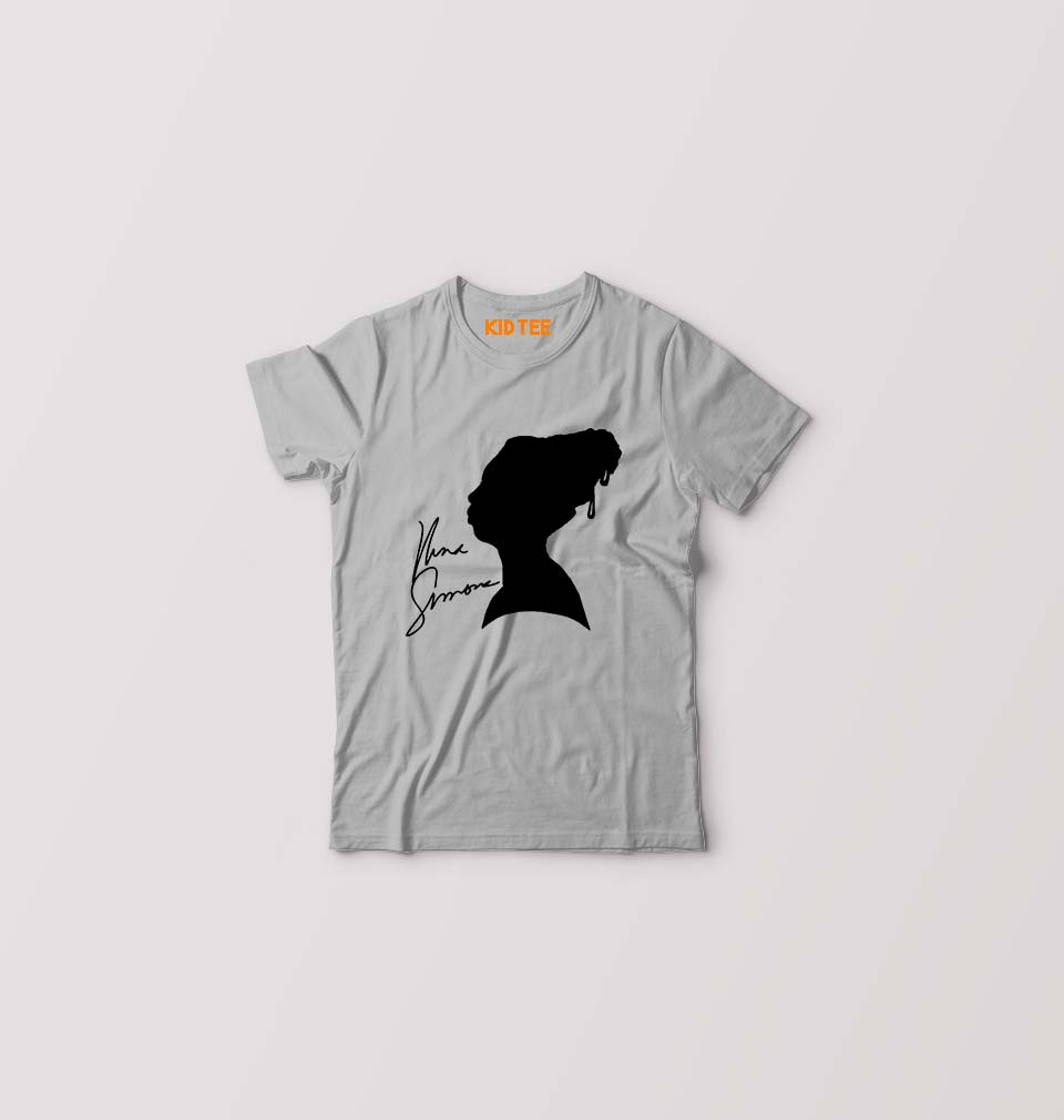Nina Simone Kids T-Shirt for Boy/Girl-Grey-Ektarfa.online