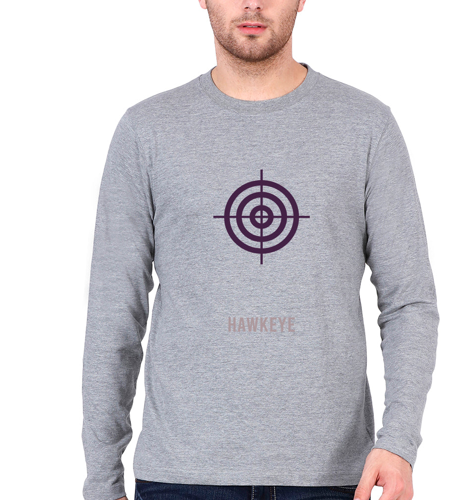 Hawkeye Full Sleeves T-Shirt for Men-Grey Melange-Ektarfa.online