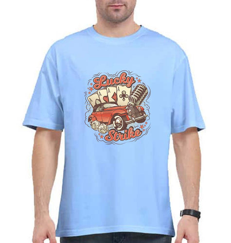 Poker Oversized T-Shirt for Men-Baby Blue-Ektarfa.online
