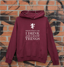 Load image into Gallery viewer, GOT Game of Thrones I Drink And Know Things Unisex Hoodie for Men/Women-S(40 Inches)-Maroon-Ektarfa.online

