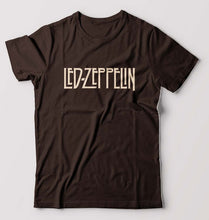 Load image into Gallery viewer, Led Zeppelin T-Shirt for Men-S(38 Inches)-Coffee Brown-Ektarfa.online
