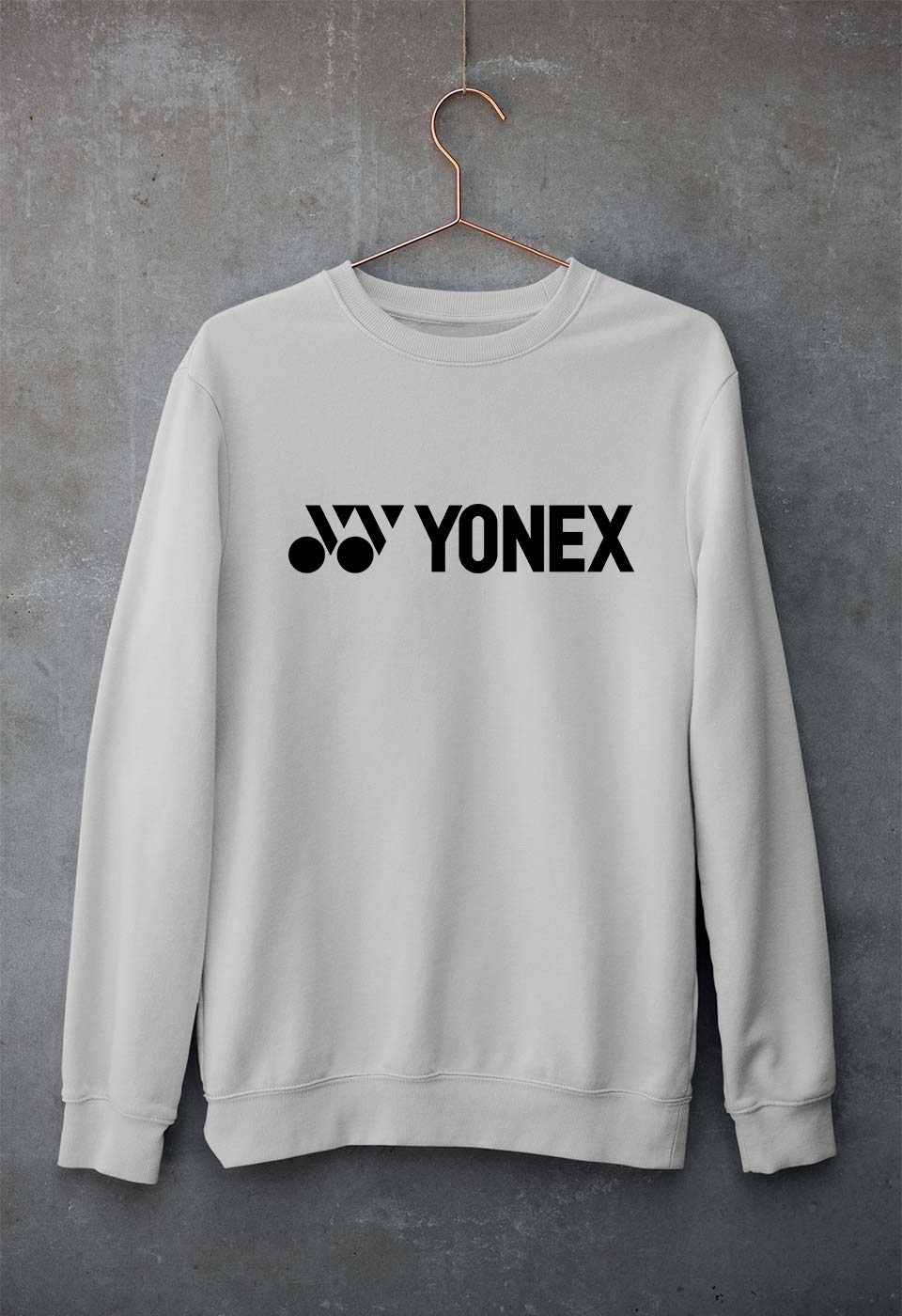 Yonex Unisex Sweatshirt for Men/Women-S(40 Inches)-Grey Melange-Ektarfa.online