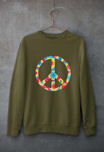 Load image into Gallery viewer, Trippy Psychedelic Peace Unisex Sweatshirt for Men/Women-Olive Green-Ektarfa.online
