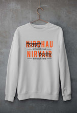 Load image into Gallery viewer, Nirbhau Nirvair Unisex Sweatshirt for Men/Women-S(40 Inches)-Grey Melange-Ektarfa.online

