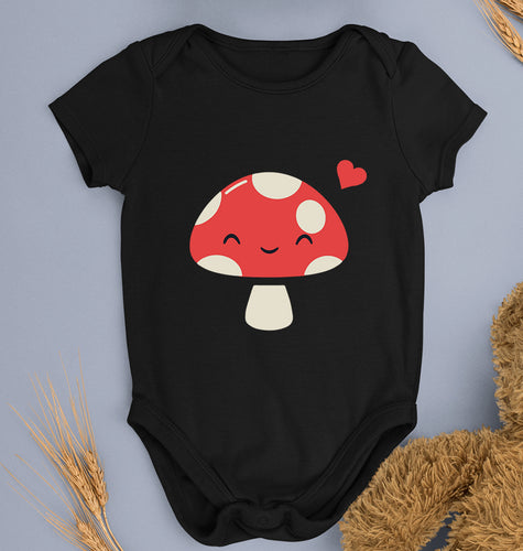 Mushroom Kids Romper For Baby Boy/Girl-0-5 Months(18 Inches)-Black-Ektarfa.online