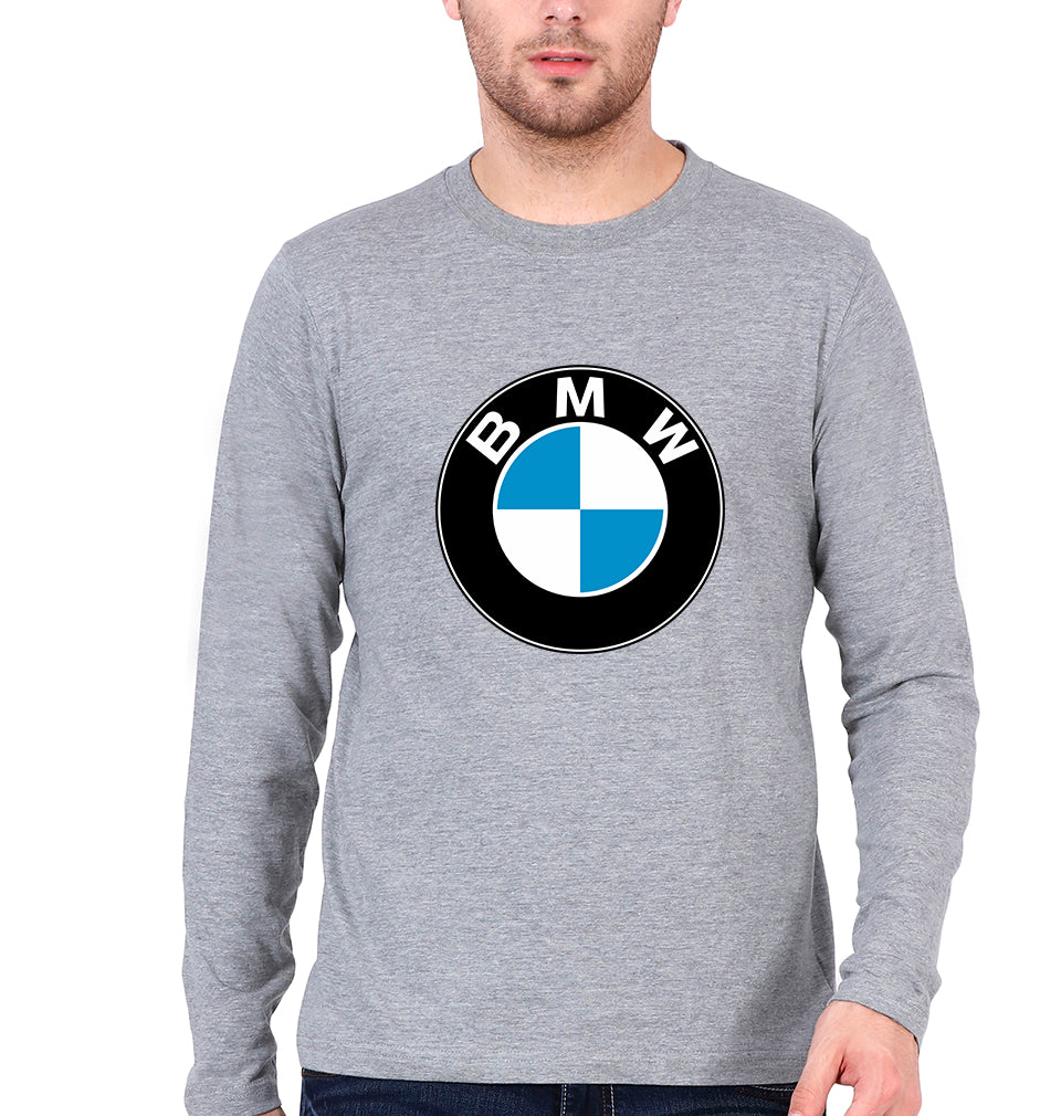 BMW Full Sleeves T-Shirt for Men-Grey Melange-Ektarfa.online