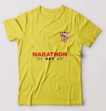 Load image into Gallery viewer, Sevilla FC 2021-22 T-Shirt for Men-S(38 Inches)-Yellow-Ektarfa.online
