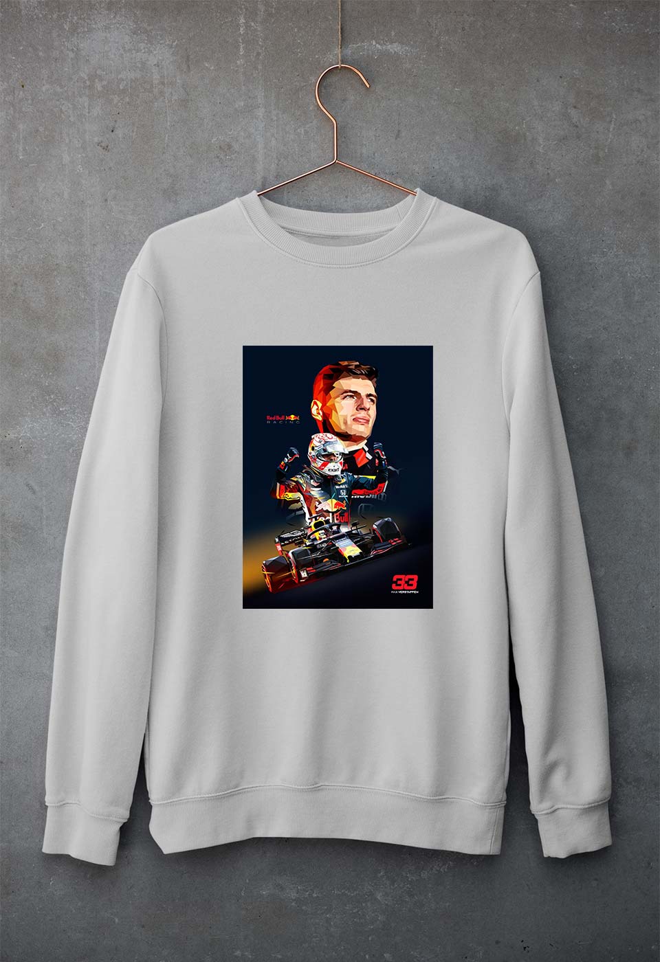 Max Verstappen Unisex Sweatshirt for Men/Women-S(40 Inches)-Grey Melange-Ektarfa.online