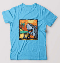 Load image into Gallery viewer, Shark T-Shirt for Men-Light Blue-Ektarfa.online
