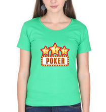 Load image into Gallery viewer, Poker T-Shirt for Women-XS(32 Inches)-flag green-Ektarfa.online
