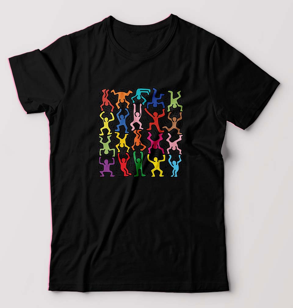 Keith Haring Funny T-Shirt for Men-Black-Ektarfa.online