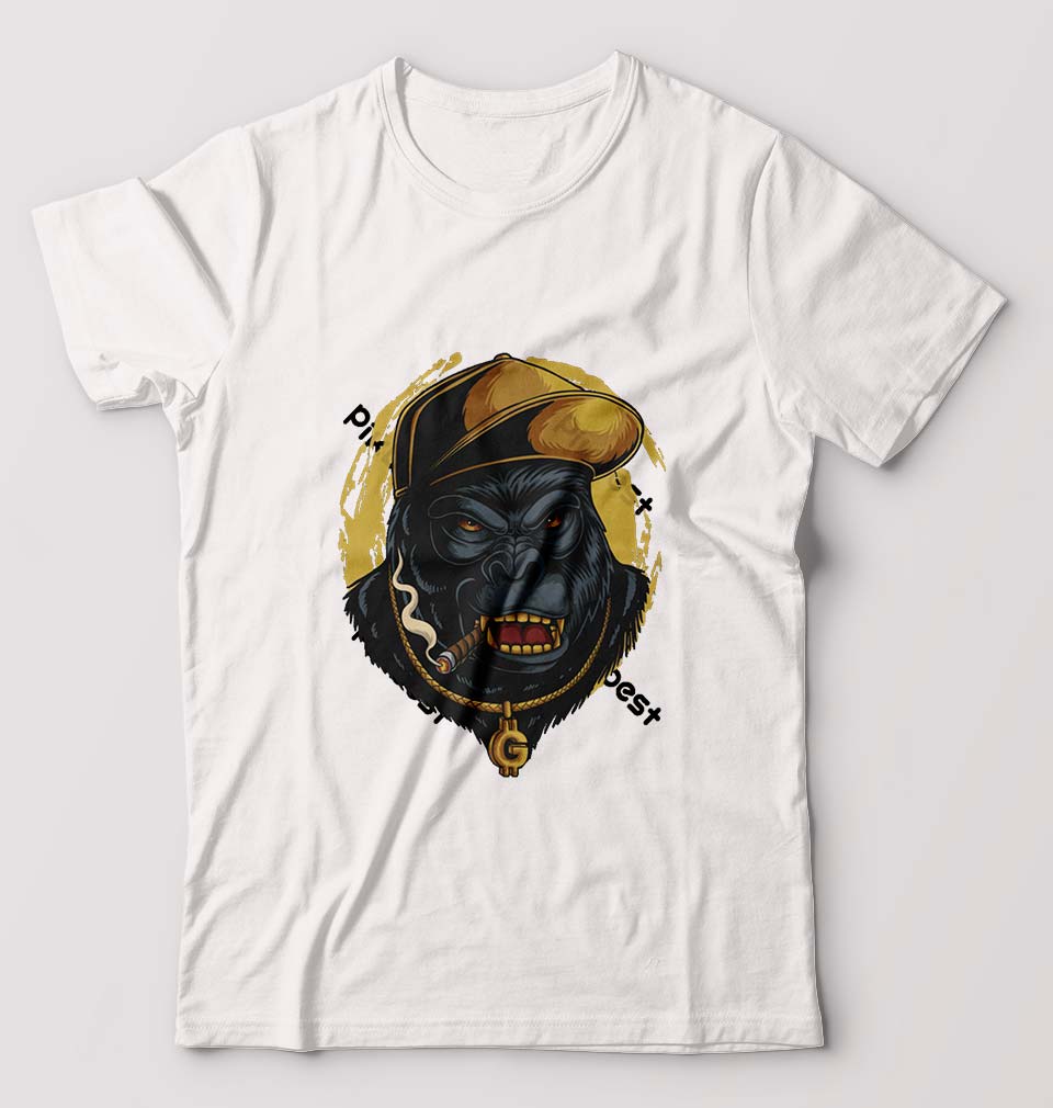 Hip Hop Gorilla T-Shirt for Men-White-Ektarfa.online