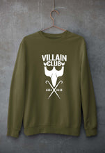 Load image into Gallery viewer, Villain Club Unisex Sweatshirt for Men/Women-S(40 Inches)-Olive Green-Ektarfa.online
