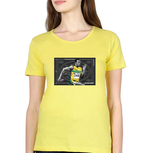 Usain Bolt T-Shirt for Women-Yellow-Ektarfa.online