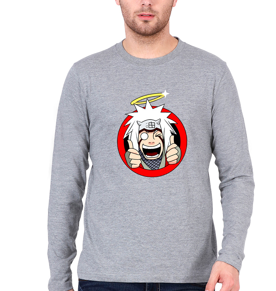 Jiraiya Full Sleeves T-Shirt for Men-Grey Melange-Ektarfa.online