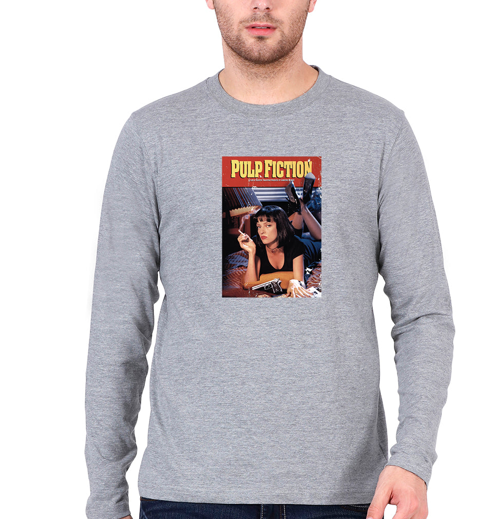Pulp Fiction Full Sleeves T-Shirt for Men-Grey Melange-Ektarfa.online