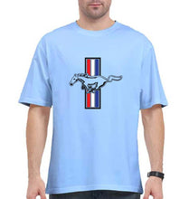 Load image into Gallery viewer, Ford Mustang Oversized T-Shirt for Men-Baby Blue-Ektarfa.online
