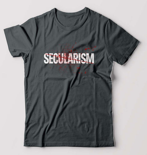 Secularism T-Shirt for Men-Steel grey-Ektarfa.online