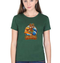 Load image into Gallery viewer, Aloha T-Shirt for Women-XS(32 Inches)-Dark Green-Ektarfa.online
