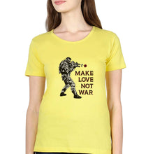 Load image into Gallery viewer, Guns N&#39; Roses Make Love Not War T-Shirt for Women-XS(32 Inches)-Yellow-Ektarfa.online
