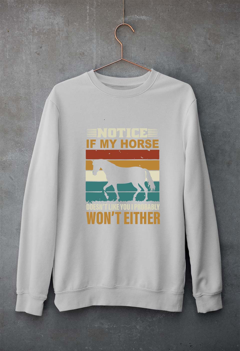 Horse Unisex Sweatshirt for Men/Women-Grey Melange-Ektarfa.online
