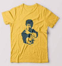 Load image into Gallery viewer, Bruce Lee T-Shirt for Men-S(38 Inches)-Golden Yellow-Ektarfa.online

