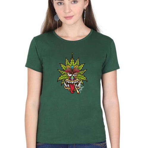Tiki Joint T-Shirt for Women-Dark Green-Ektarfa.online
