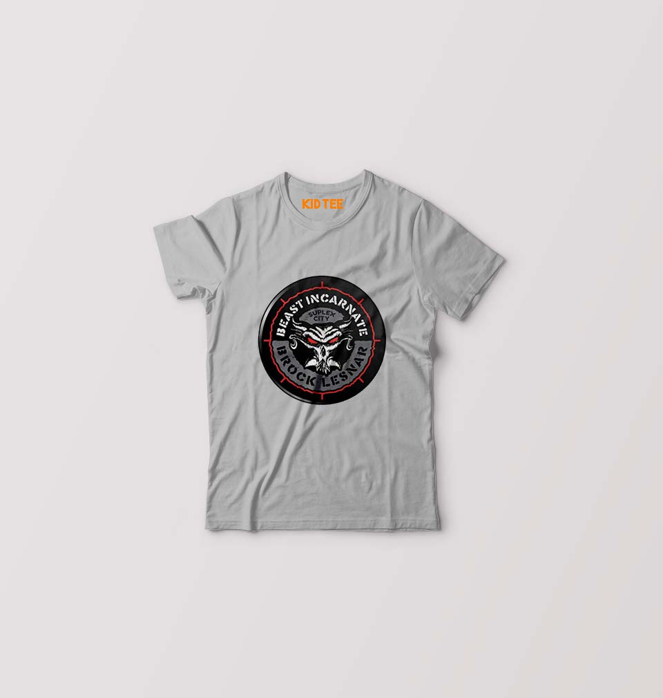 Brock Lesnar (WWE) Kids T-Shirt for Boy/Girl-Grey-Ektarfa.online