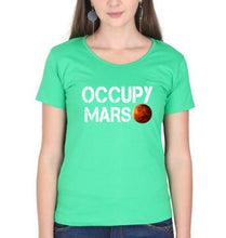 Load image into Gallery viewer, Occupy Mars Elon Musk T-Shirt for Women-flag green-Ektarfa.online
