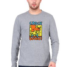 Load image into Gallery viewer, Keith Haring Funny Full Sleeves T-Shirt for Men-Grey Melange-Ektarfa.online
