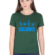 Load image into Gallery viewer, Swim T-Shirt for Women-Dark Green-Ektarfa.online
