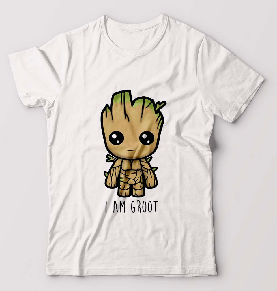 Groot T-Shirt for Men-S(38 Inches)-White-Ektarfa.online