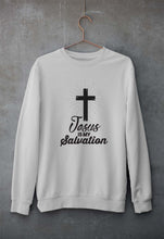 Load image into Gallery viewer, Jesus Unisex Sweatshirt for Men/Women-S(40 Inches)-Grey Melange-Ektarfa.online
