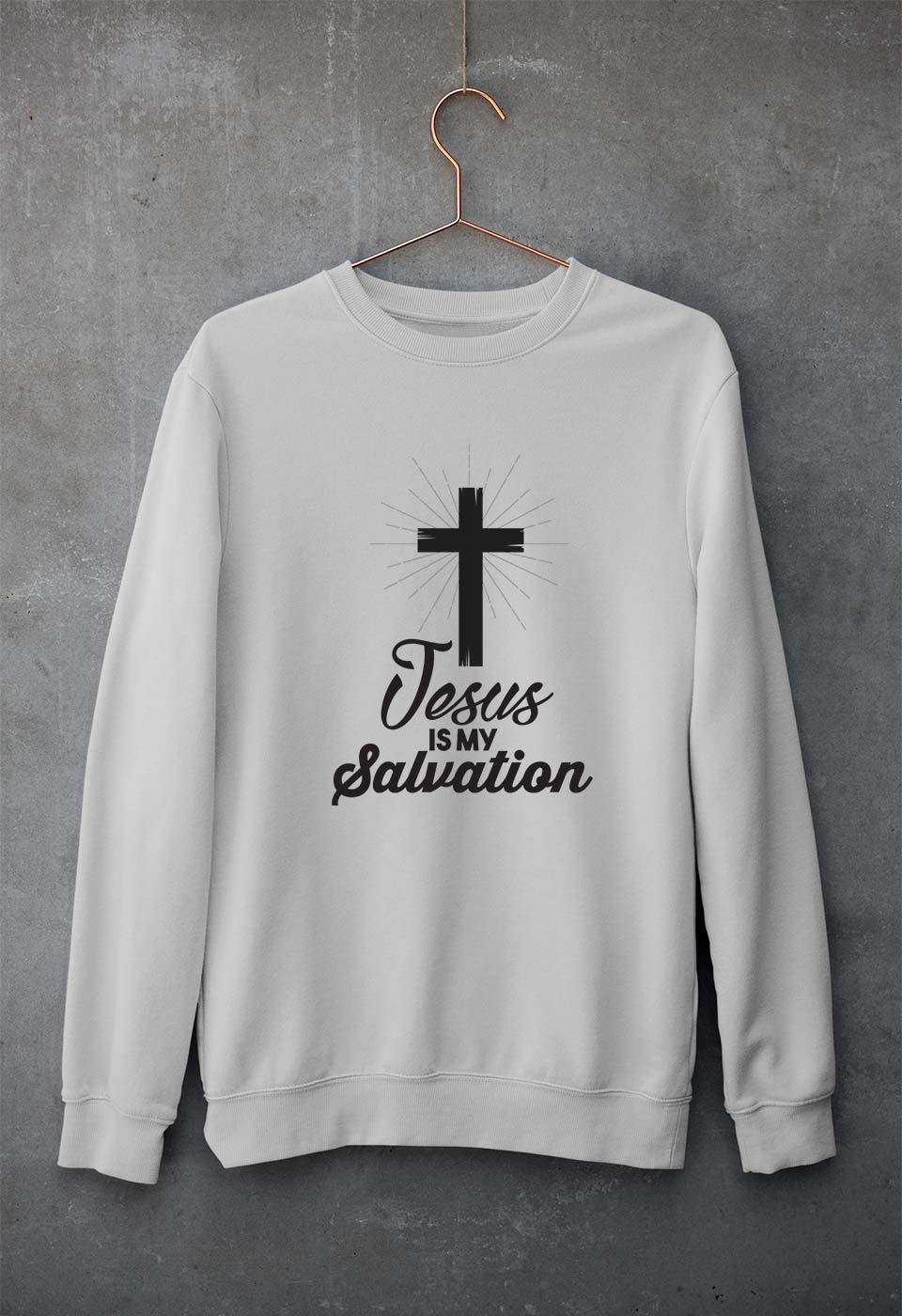 Jesus Unisex Sweatshirt for Men/Women-S(40 Inches)-Grey Melange-Ektarfa.online
