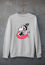 Load image into Gallery viewer, Funny Wolf Unisex Sweatshirt for Men/Women-S(40 Inches)-Grey Melange-Ektarfa.online
